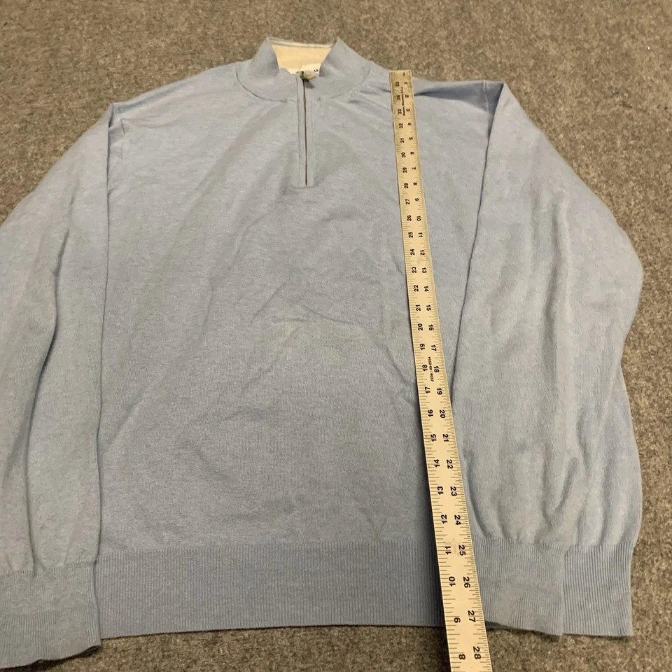 Suéter Peter Millar Mezcla Algodón 1/4 Cremallera PARA HOMBRES Talla XL Azul Foto 4 de 4