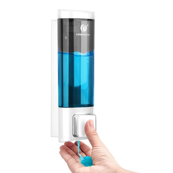 Seifenspender Wandbefestigung Ohne Bohren Weiß 200Ml Duschgel Shampoo SpüLmittel-image