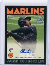 2021 Topps 1986 Black Rookie Autograph #86B-JC Jazz Chisholm 135 of 199