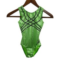 GK elite Olympian Aly Raisman Green and black gymnastics leotard Adult small