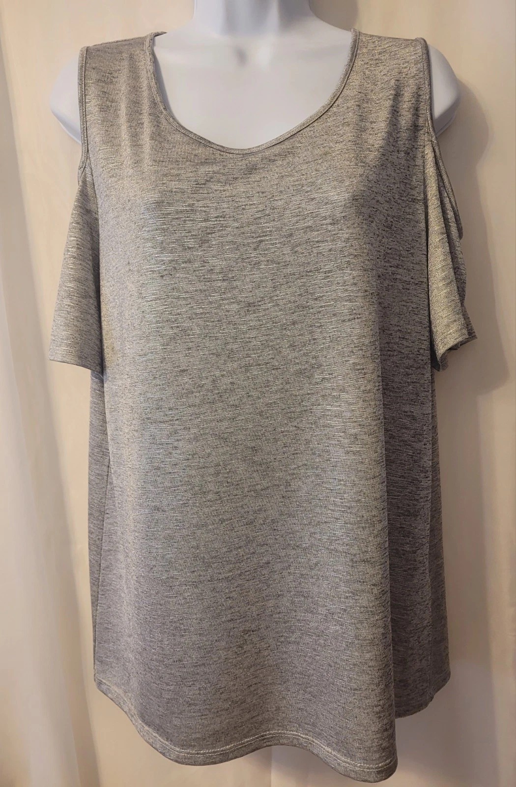 Women’s Blouse Shirt Top By Calvin Klein Size XL Gray Silver Shimmer