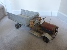 RARE ANTIQUE Erector Set Gilbert Pressed Steel Toy Truck AS FOUND 23"