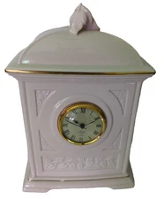 Lenox Four Seasons Mantle Clock Vintage 12” Off White With Gold Accent