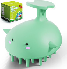 Scalp Scrubber Shampoo Brush, Wet Dry Silicone Scalp Massager Brush Green