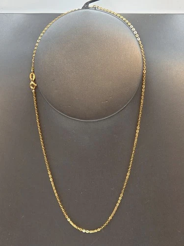 Elegant Solid 18K Yellow Gold Pure Chain Link  Necklace 15"