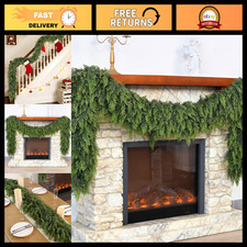 2PCS 9FT Faux Cedar Garland - Artificial Christmas Greenery for Mantle Decor