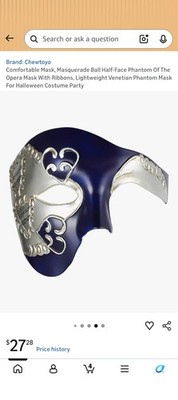 Men's Musical Phantom Of The Opera Masquerade Ball Mask