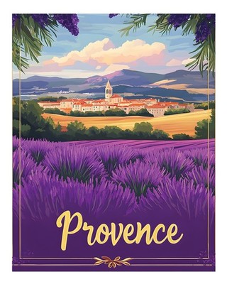 Provence Lavendel Landschaft Wandkunst Impressionistische Natur Lavend