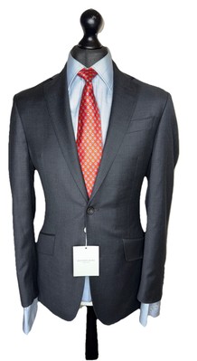 RICHARD JAMES SAVILE ROW LUXUS ANZUG JACKE ANTHRAZIT GRAU 36S