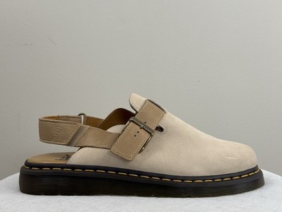 Dr. Martens Jorge II Suede Leather Slingback Mules Beige Parchment Men's 12