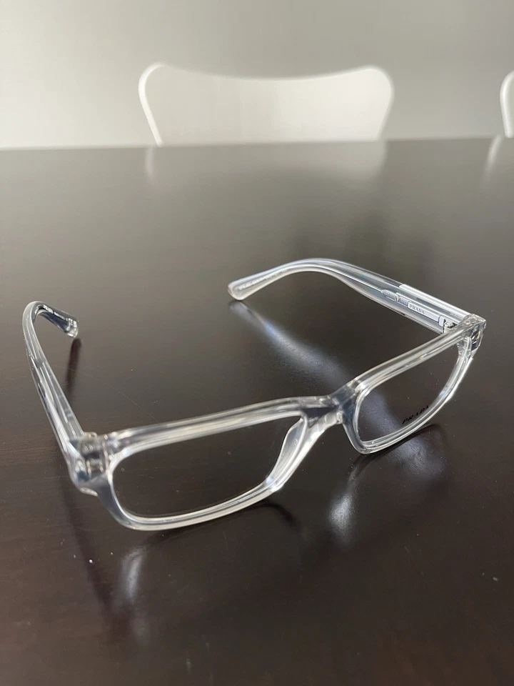 NUEVO PRADA VPR 18Z U43-1O1 54-17 gris cristal marcos transparentes para hombre Foto 4 de 4
