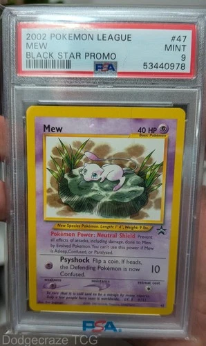 2002 Pokemon League Promo Black Star Mew 47 PSA 9