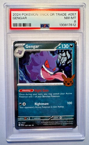 Gengar (Cosmos Holo) 057/091 Trick or Trade 2024 Holo - PSA 8
