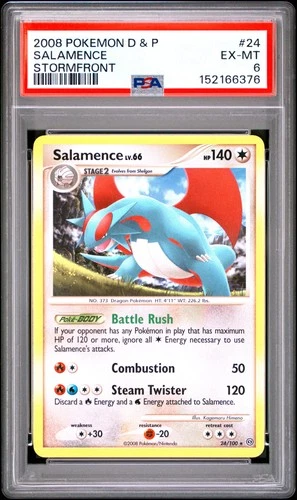 2008 POKEMON DIAMOND & PEARL STORMFRONT #24 SALAMENCE PSA 6