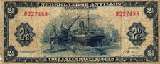 02 Netherlands Antilles / Niederl&auml;ndische Antillen PA1b 2,5 Gulden 1964  (488)