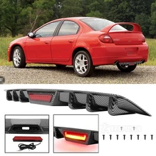 Shark Fins Wing Rear Diffuser Bumper Spoiler Lip LED Lights For Dodge Neon R/T