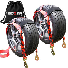 Pro Basket Tie Down Car Tire Strap Tow Dolly Snap Hook With Rubber Sleeve 2 Pack