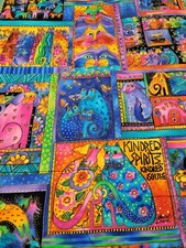 LAUREL BURCH Fabric FELINES CANINES For CLOTHWORKS Kindred NEW Rare 1 Yard