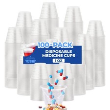 Medicine Cups Disposable 1 Oz   100 Sample  Mini Plastic Med...