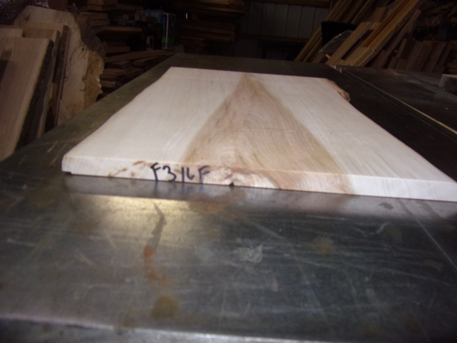 RUSTIC HICKORY SLAB KILN DRIED LUMBER 1/2" THICK F316F WOOD LIVE EDGE BOARD