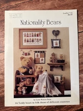 Vintage1985 Graph-it Arts NATIONALITY BEARS Cross Stitch Needlepoint Pattern