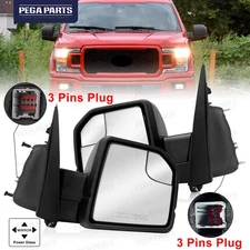 Door Mirror Power Glass Manual Fold Right Left Fit For 2015-2020 Ford F-150 Pair