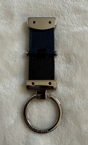 MONTBLANC SARTORIAL KEY FOB PIVOT SYSTEM. Black & Blue Leather. 💯 Authentic! - Picture 4 of 12