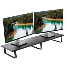 VIVO 39 inch Extra Long Monitor Stand, Wood  Steel Desktop Riser, Dual Screen,