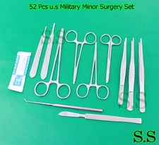 52 PCS U.S MILITARY MINOR SURGERY SURGICAL INSTRUMENTS KIT