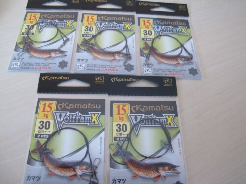 Stainless Tungsten-Titanium Alloy Steel Wire Leaders Volfram X 5 pack Pike  - Picture 1 of 7