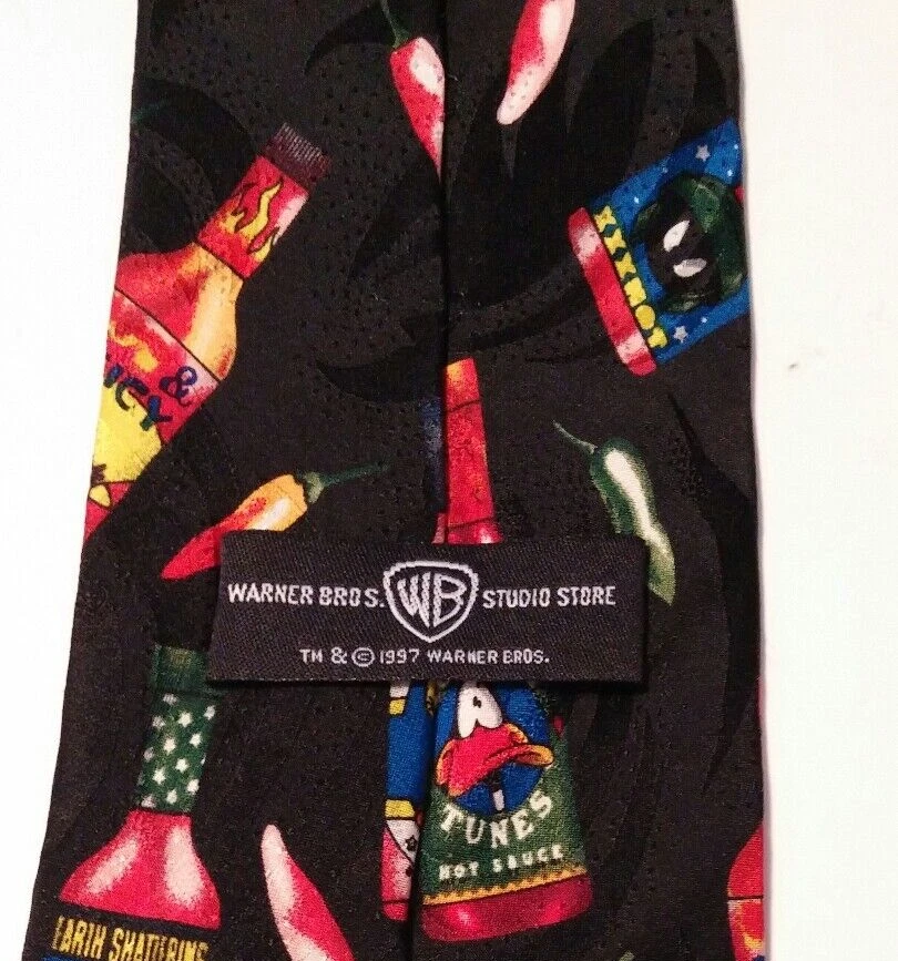 Men's   Looney Tunes Hot Sauce Silk Neck Tie Necktie by Warner Brothers 1997 - Image 4 of 4