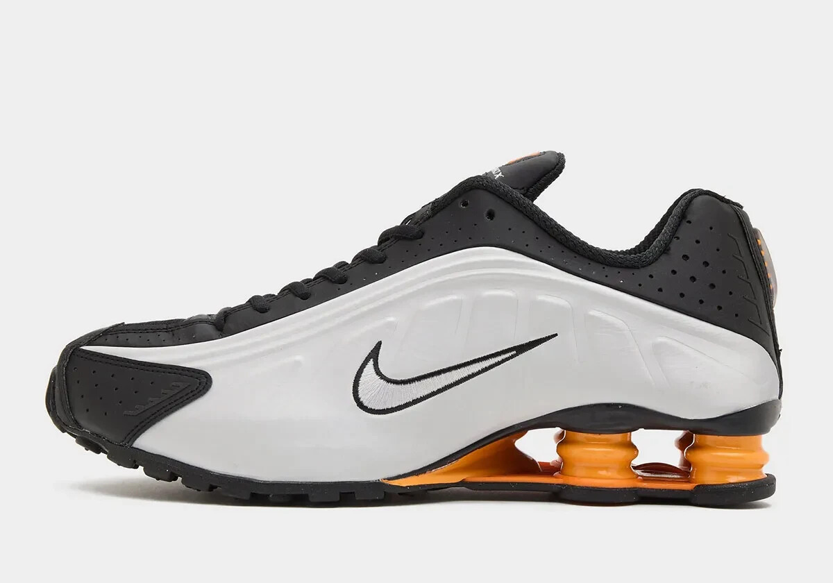 Nike Shox R4 Shoes Black Vast Gray Mandarin HQ1988-003 Men's