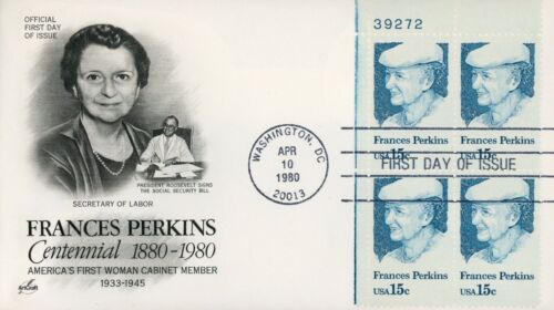 US 1821 UL Plate Francis Perkins FDC ArtCraft