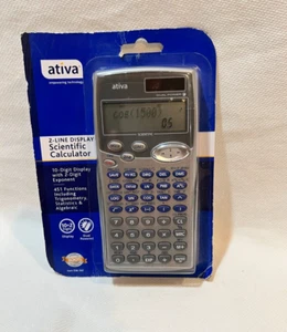 AT-36 Calculatrice scientifique 2 Affichage de ligne double puissance argent Ativa