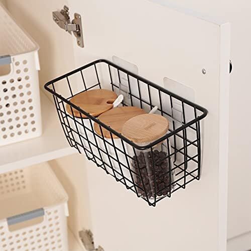 Hanging Kitchen Baskets For Storage Adhesive Sturdy Small Wire Storage Baskets W - Picture 8 of 8
