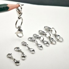 10set S.Steel 9-19mm Claw Connector Double Lobster Clasp Jewelry Extender Chain