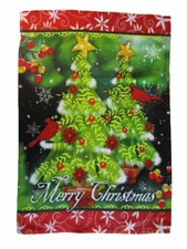 12x18 12"x18" Merry Christmas Tree Holidays Vertical Sleeve Flag Garden