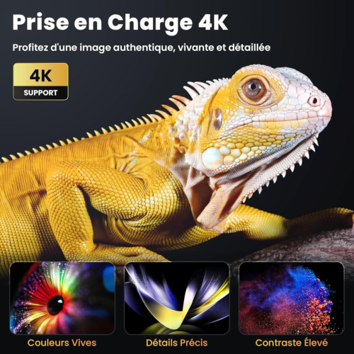 HOPVISION Projecteur 4K Supporté, Mini Bluetooth 5.1 Home Cinéma... - Photo 2/8
