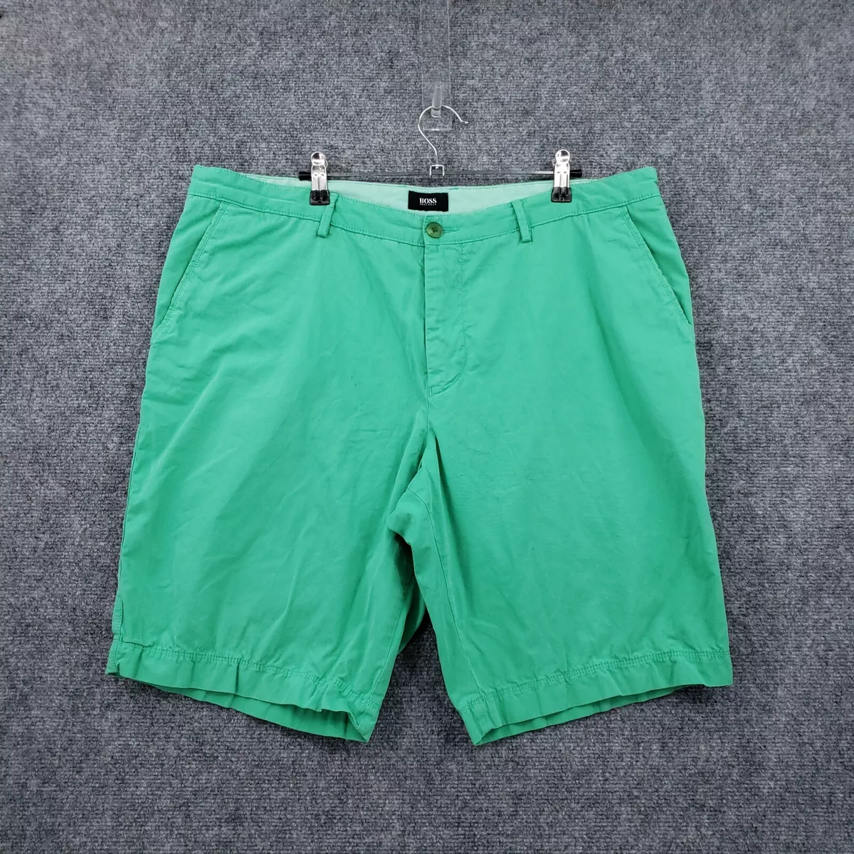 rustfri Immunitet skandaløse Hugo Boss Shorts Mens 38 Green Chino Mid-Rise 10&#034; Flat Front Golf  Summer Casual | eBay