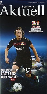 Programm UEFA CL 2016/17 Bayer Leverkusen - AS Monaco