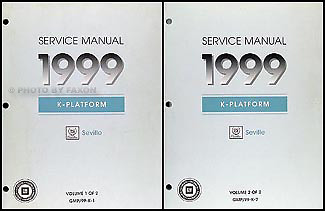 1999 Cadillac Seville Shop Manual Set of 2 SLS STS 99 Repair Service Books OEM