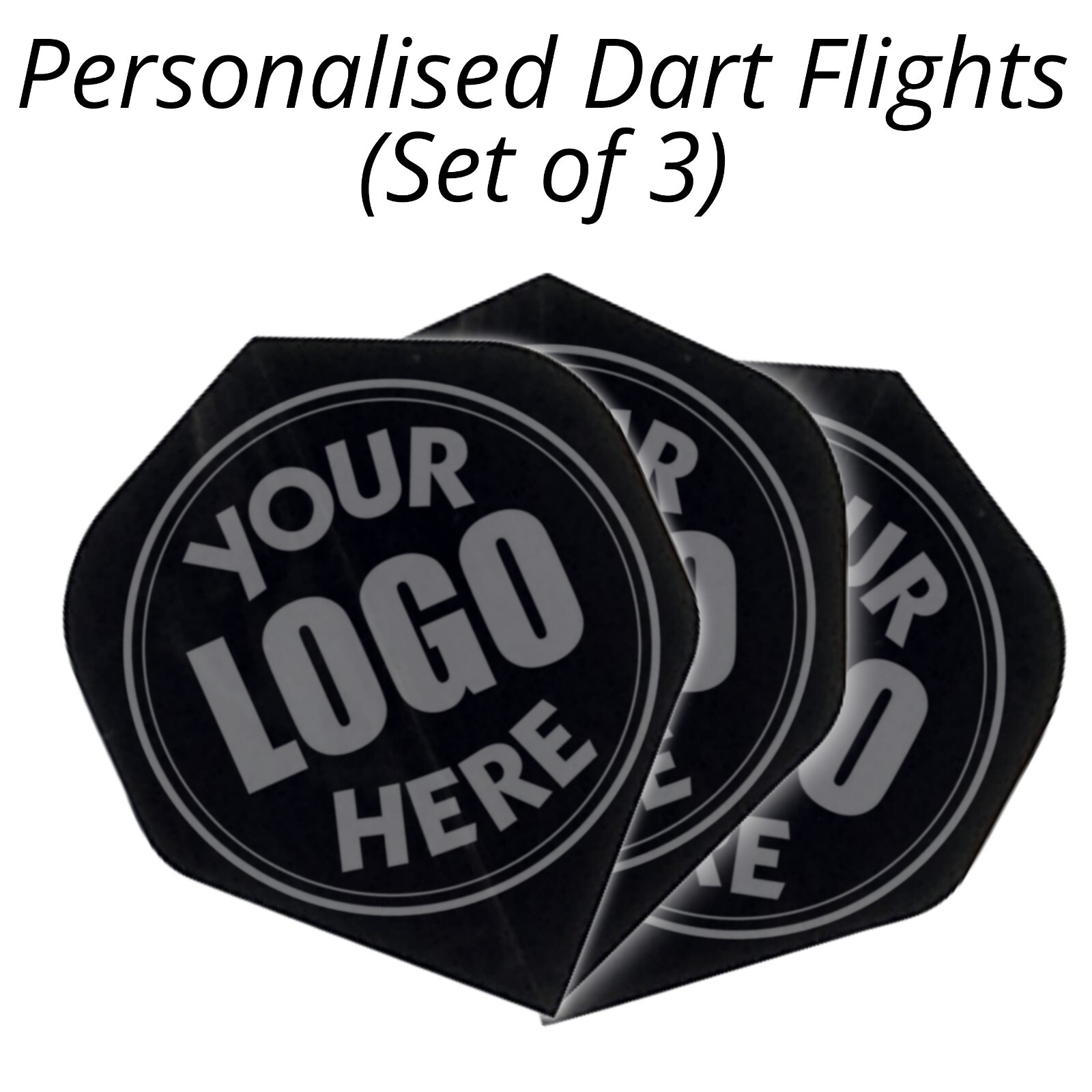 Personalised Custom Engraved Custom Darts Flights Set Of 3 BLACK eBay