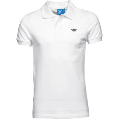 Adidas Originals Herren Polo Shirt Pique Hemd Trefoil Logo Retro Slim weiß XS S - Bild 1 von 4