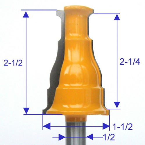 1 PC 1/2" SH Window & Door Casing and Base Molding Router Bit - Picture 2 of 12