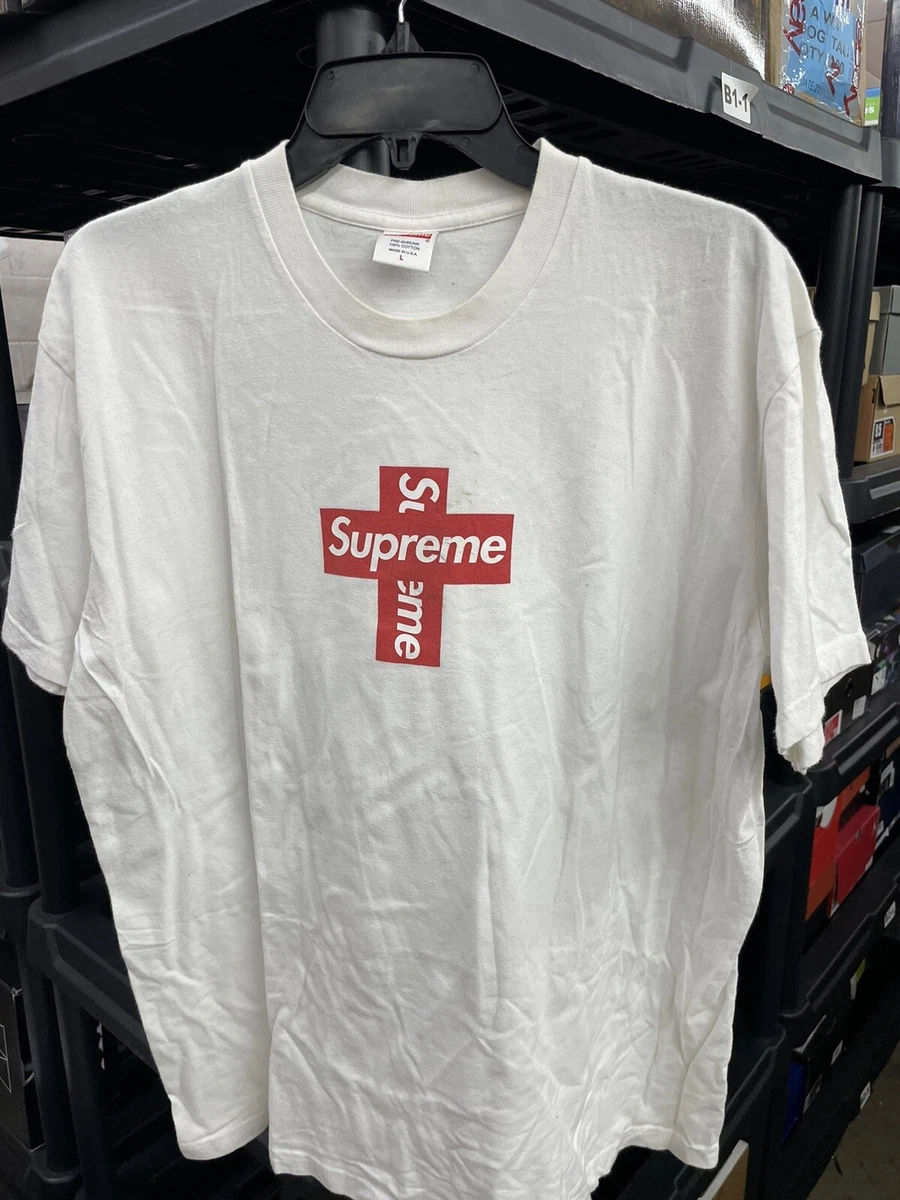 Supreme Cross Box Logo T Shirt Large FW20 Bogo Tee L Used Read