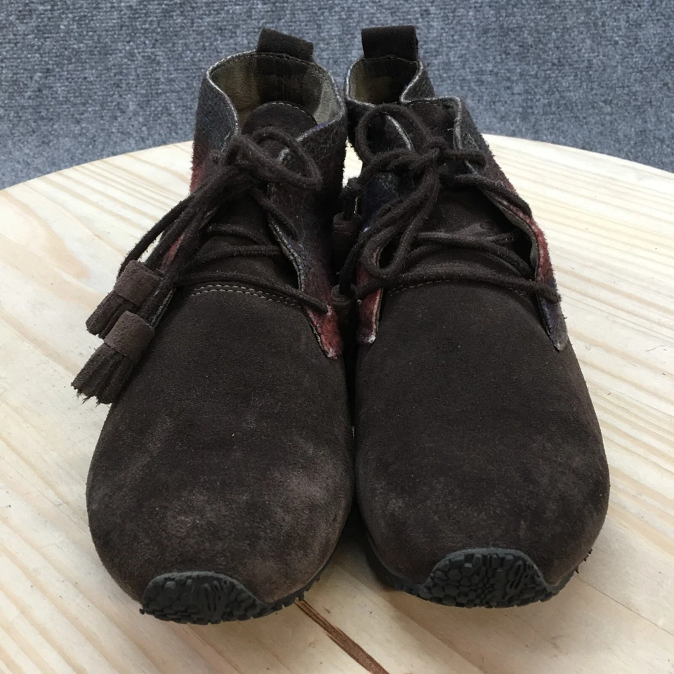 Eddie Bauer Botas Mujer 9 Chukka Con Cordones Tobillo 6180-266 Borgoña Marrón Gamuza Foto 4 de 4