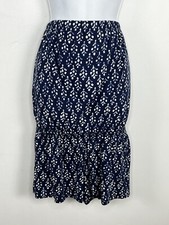 Old Navy Skirt Sz S Blue White Floral Coastal Cottagecore Romantic Minimalist