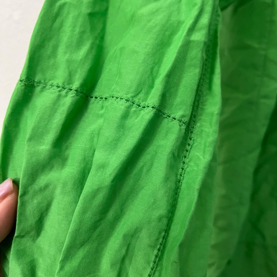 Frame Kelly Green Cotton Silk Long Sleeve Button Shirt Womens Size