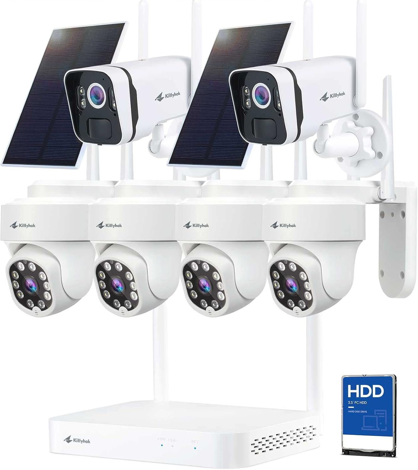 10CH Wireless 2K Outdoor PTZ Security Camera System with 4 Cameras