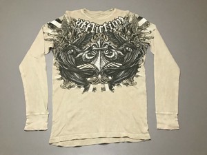 AFFLICTION-Death-Scythe-Angels-Heaven-Long-Sleeve-Beige-T-Shirt-Adult-Size-Large